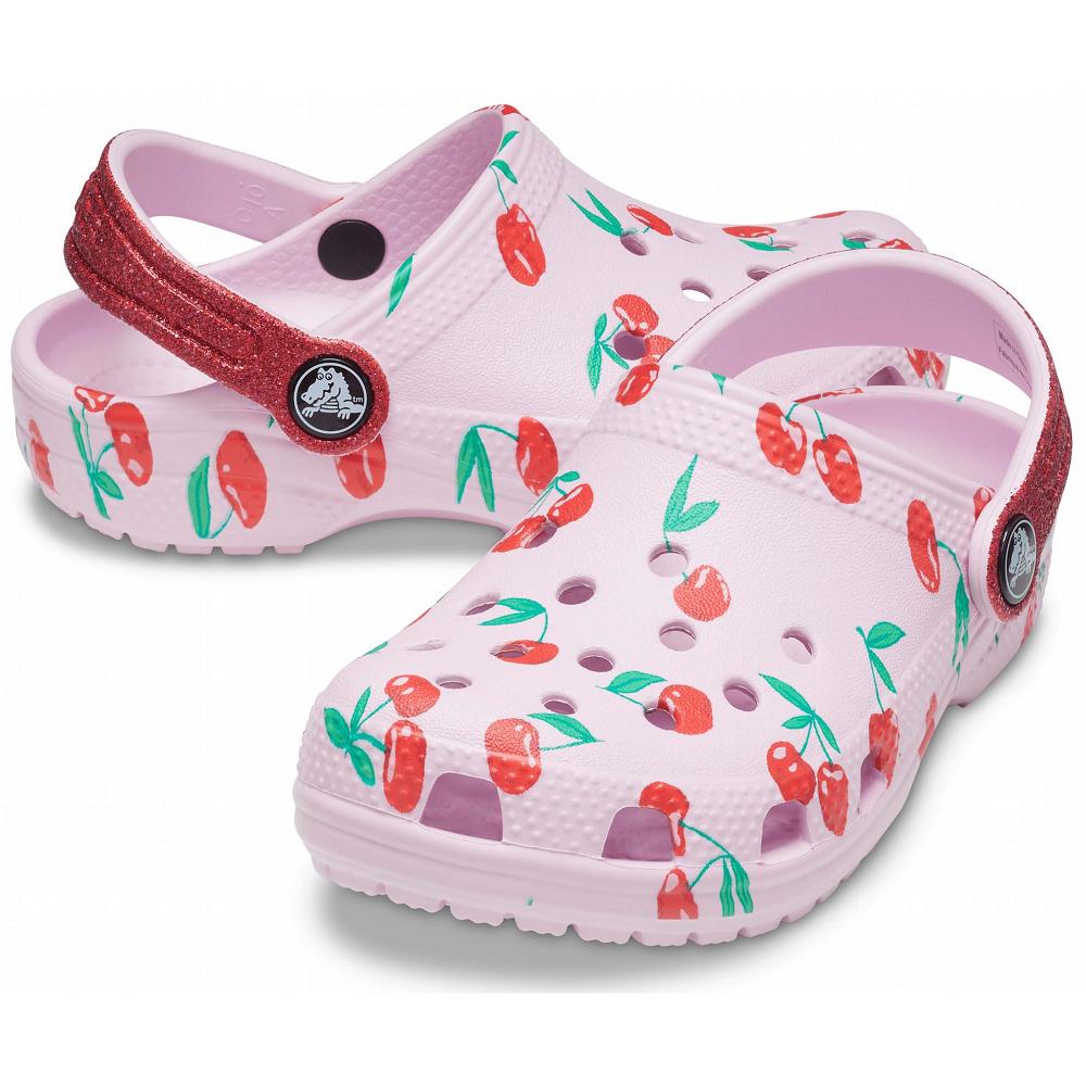 Crocs Classic Food Print ροζ | 6107985Ελλαδα -VC