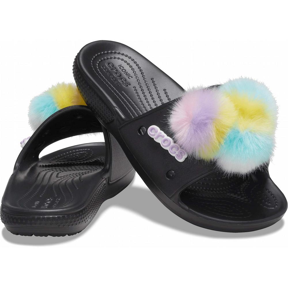 Crocs Classic Fur Sure μαυρα | 5963280Ελλαδα -YC