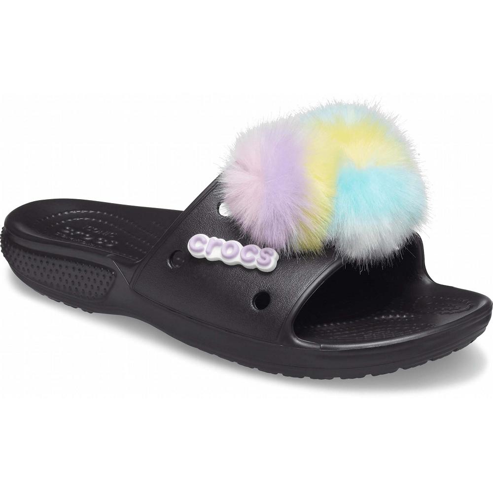 Crocs Classic Fur Sure μαυρα | 5963280Ελλαδα -YC