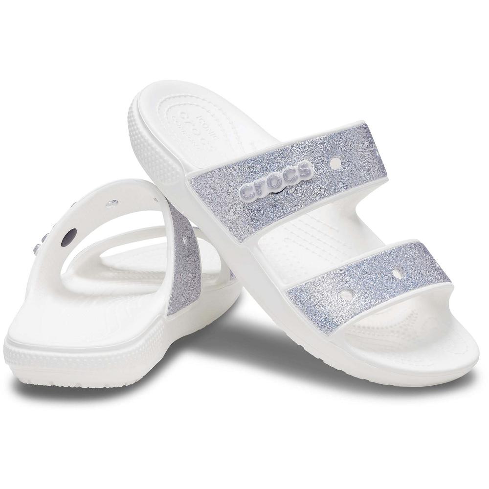 Crocs Classic Glitter ασπρα | 9348512Ελλαδα -ZM