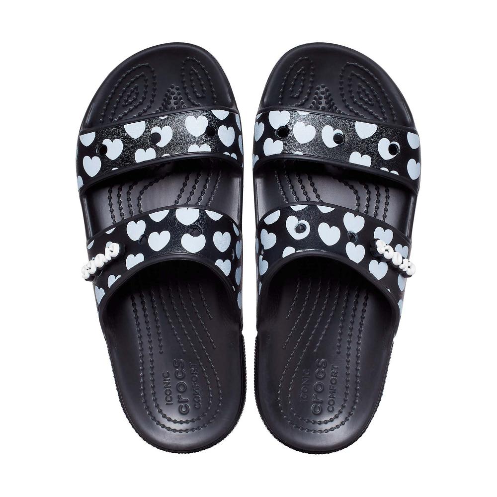 Crocs Classic Heart Print μαυρα | 7429308Ελλαδα -ME