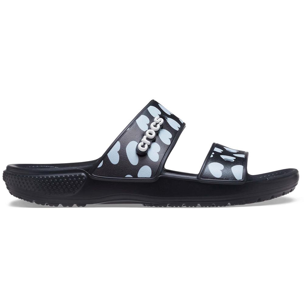 Crocs Classic Heart Print μαυρα | 7429308Ελλαδα -ME