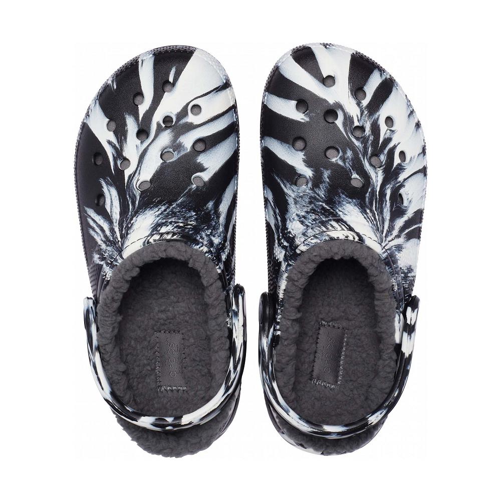 Crocs Classic Lined Marbled μαυρα ασπρα | 0241583Ελλαδα -YI