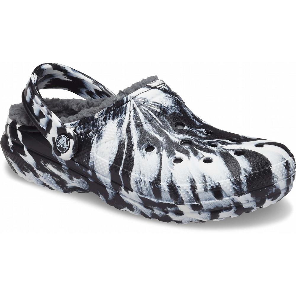 Crocs Classic Lined Marbled μαυρα ασπρα | 0241583Ελλαδα -YI