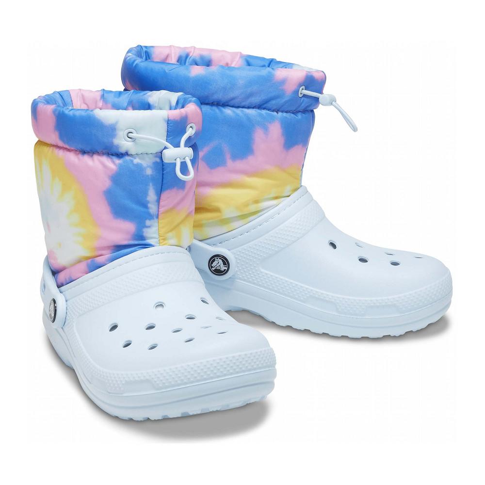 Crocs Classic Lined Neo Puff Tie Dye ασπρα | 1306982Ελλαδα -CS