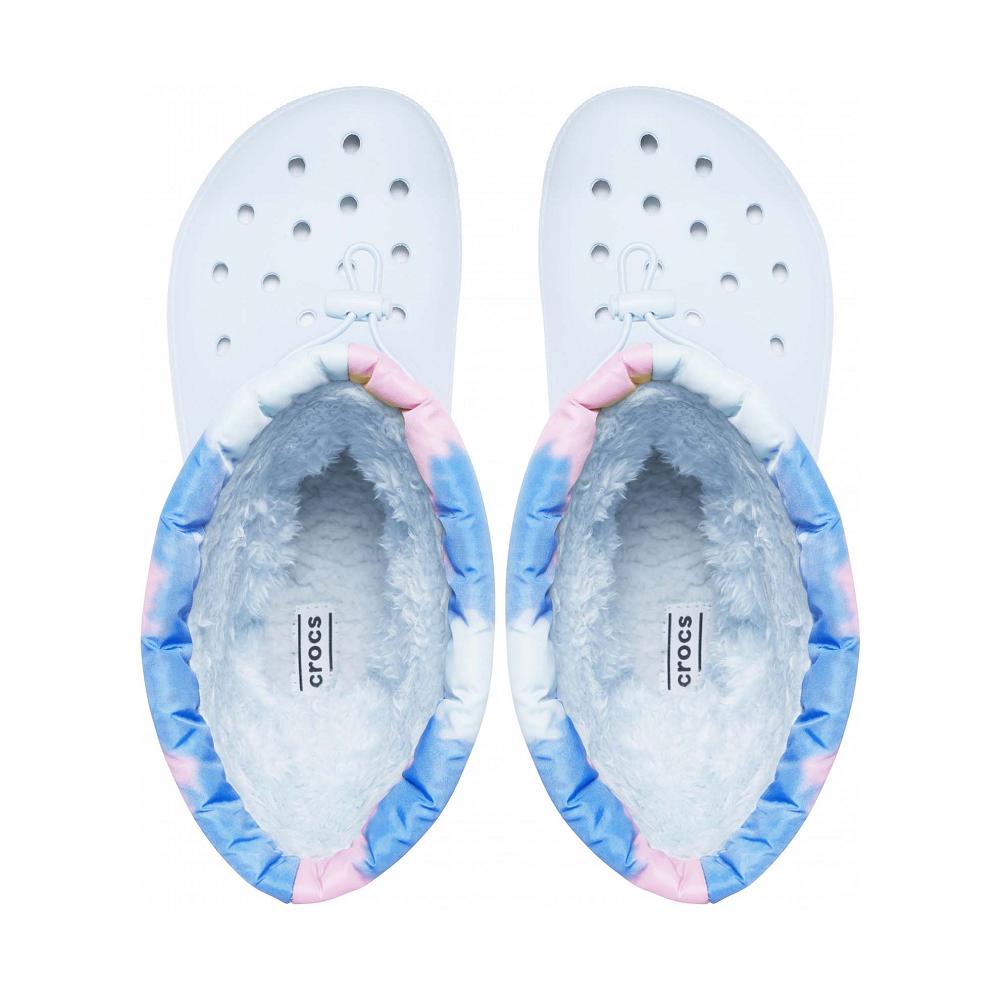 Crocs Classic Lined Neo Puff Tie Dye ασπρα | 1306982Ελλαδα -CS
