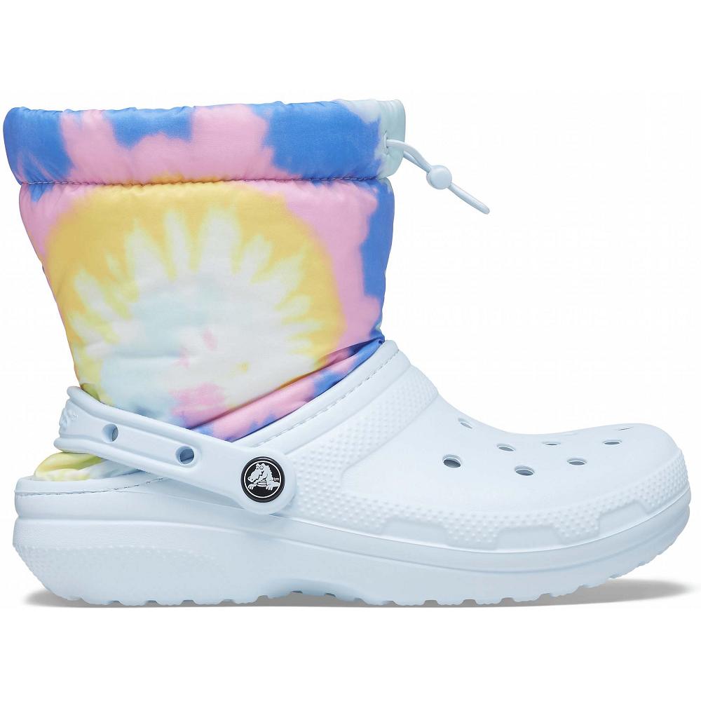 Crocs Classic Lined Neo Puff Tie Dye ασπρα | 1306982Ελλαδα -CS