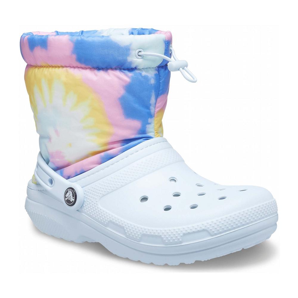 Crocs Classic Lined Neo Puff Tie Dye ασπρα μπλε | 9510682Ελλαδα -WC