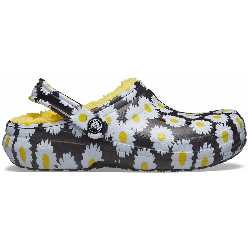 Crocs Classic Lined Vacay Vibes μαυρα ασπρα | 5284130Ελλαδα -LD