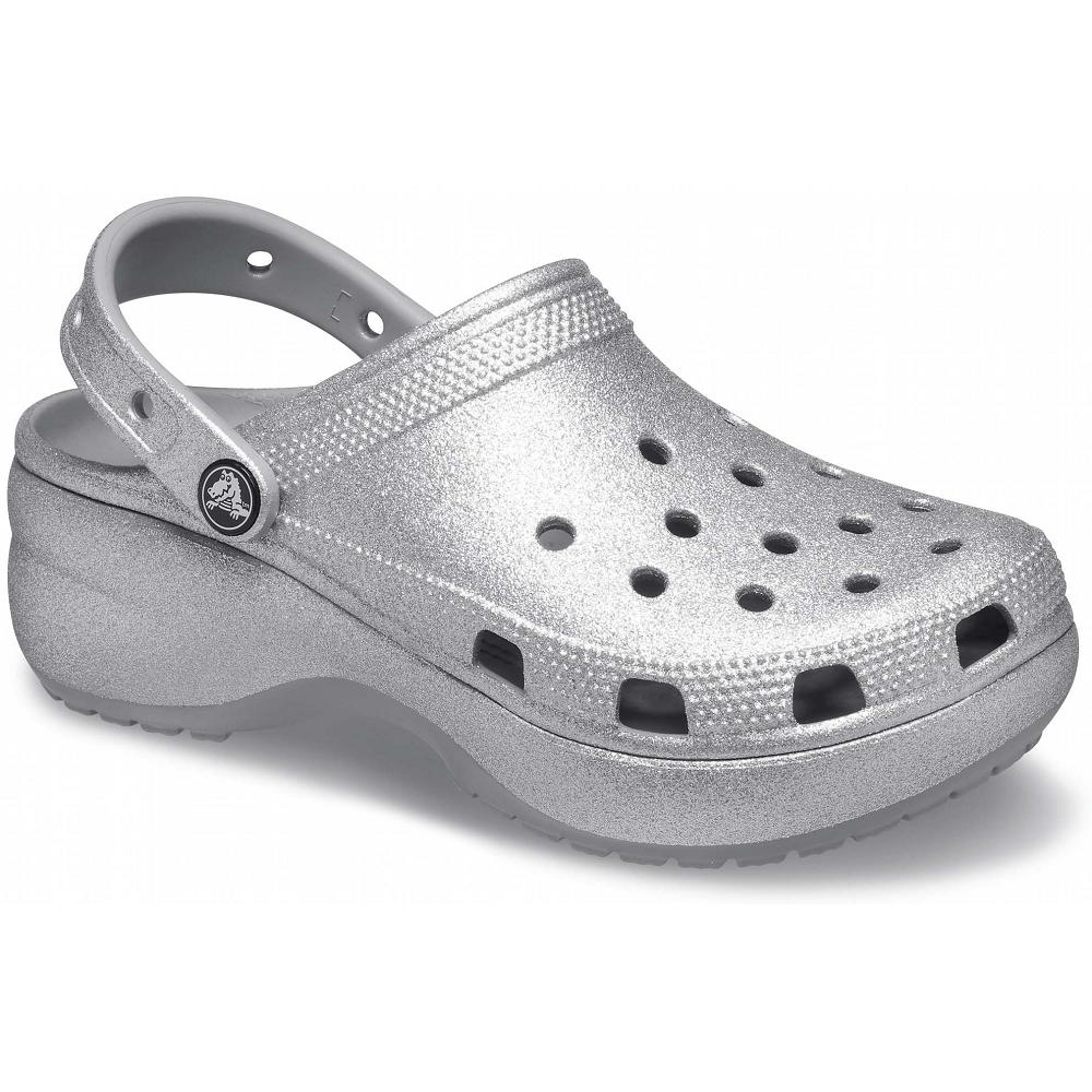 Crocs Classic Platform Glitter ασημι | 5914270Ελλαδα -OW
