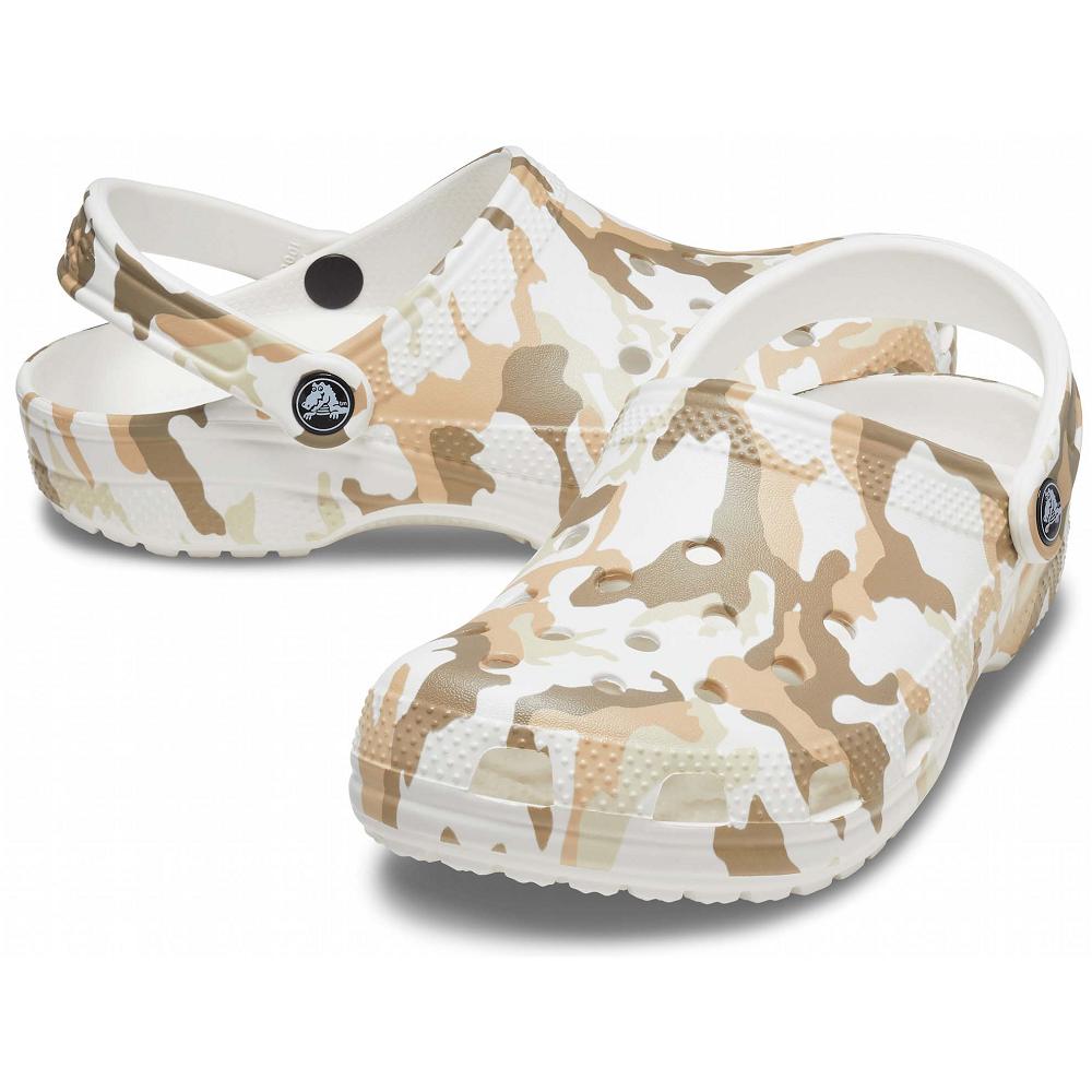 Crocs Classic Printed ασπρα καφε | 0872463Ελλαδα -EA