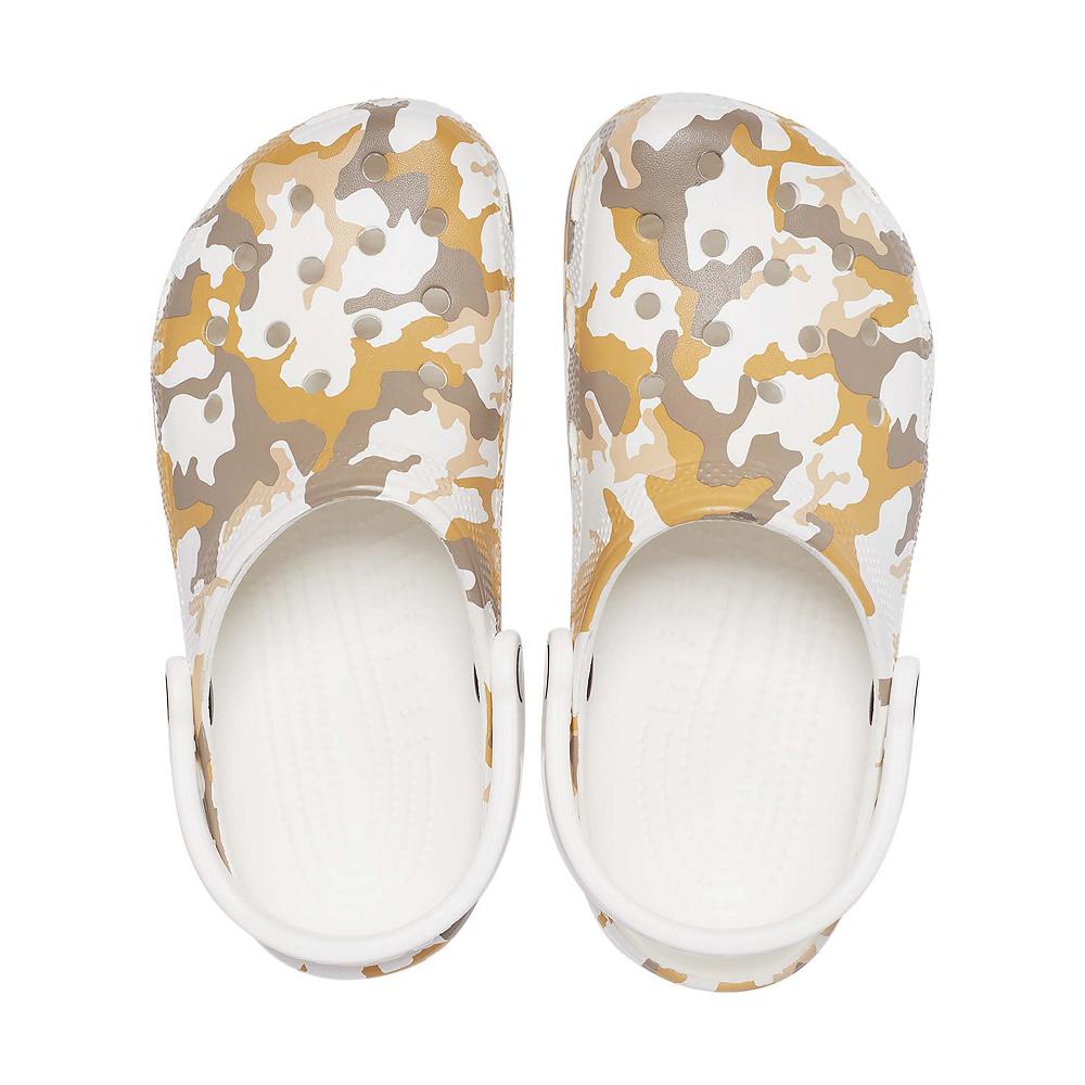 Crocs Classic Printed ασπρα καφε | 0872463Ελλαδα -EA