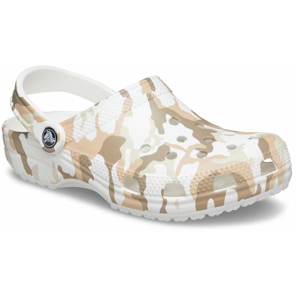 Crocs Classic Printed ασπρα καφε | 0872463Ελλαδα -EA