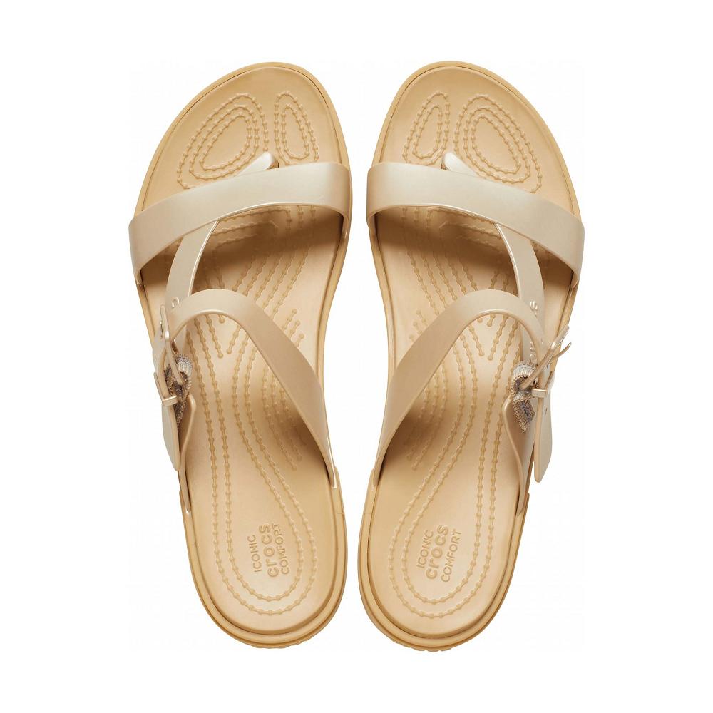 Crocs Tulum Metallic Toe Post καφε | 3254187Ελλαδα -ZJ