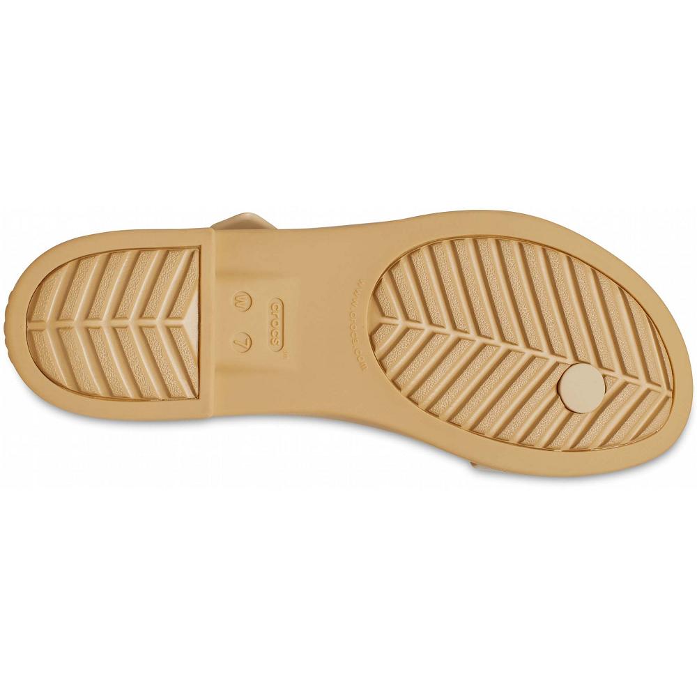 Crocs Tulum Metallic Toe Post καφε | 3254187Ελλαδα -ZJ